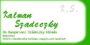 kalman szadeczky business card