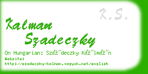 kalman szadeczky business card